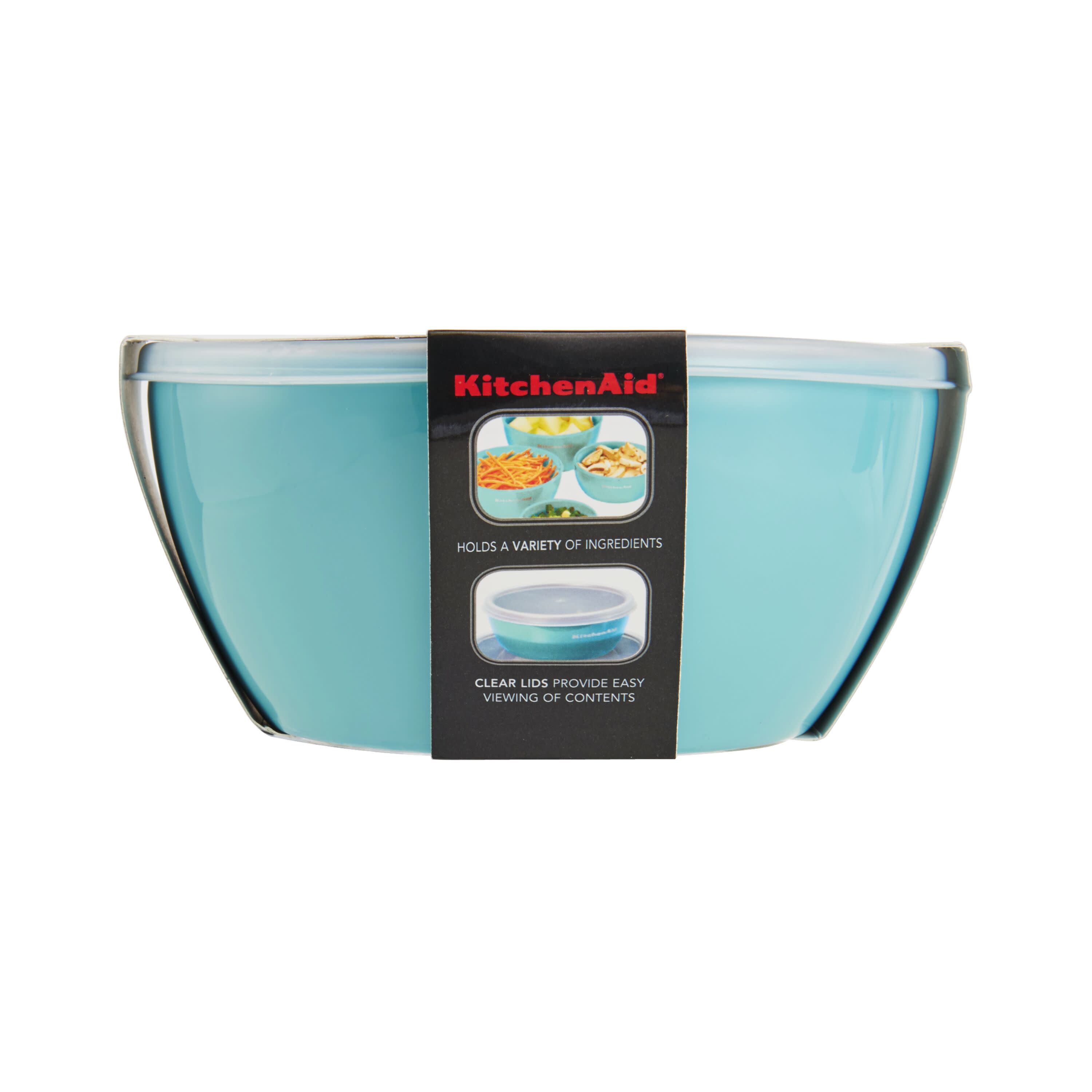 Kitchenaid 4-piece Prep Bowl Set with Lids in Aqua Sky and Assorted Sizes