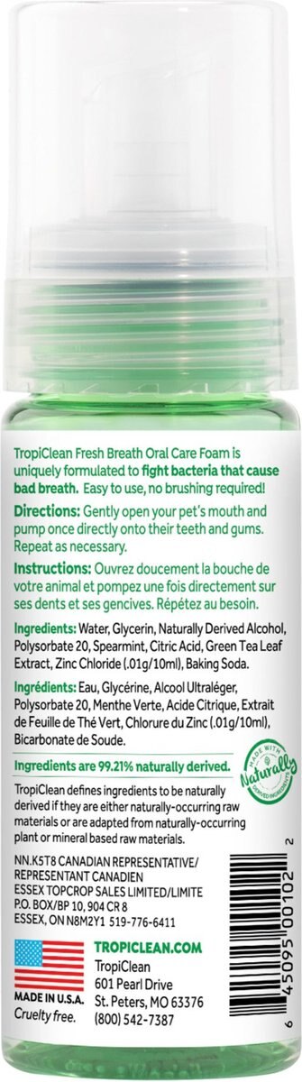 TropiClean Fresh Breath Oral Care Dog Dental Foam