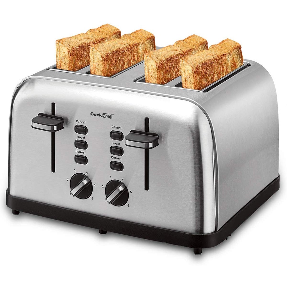 4 Slice Toaster with Wide Slot Removable Crumb Tray for Bread and Bagels