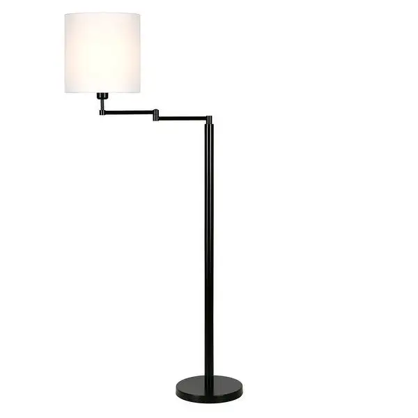 Moby Swing Arm Blackened Bronze Lamp Round/Empire Shade