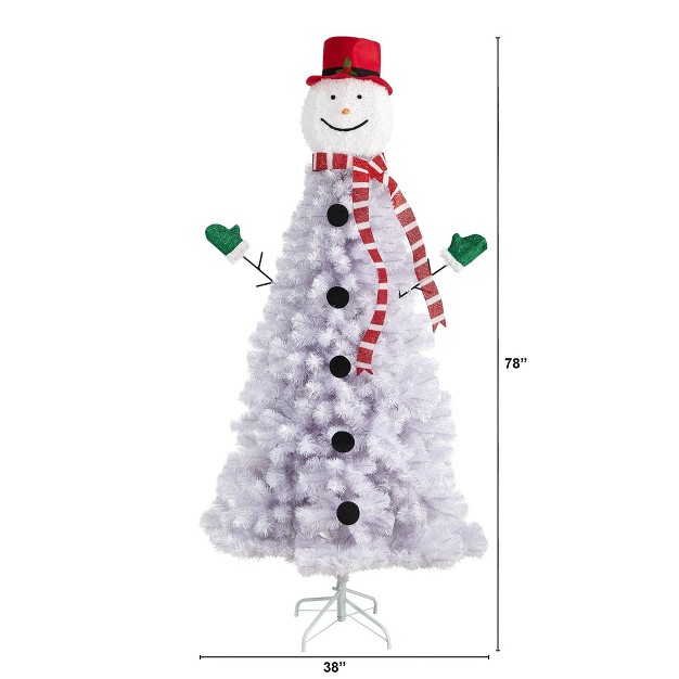 Nearly Natural 6.5-ft Snowman Artificial Christmas Tree With 804 Bendable Branches