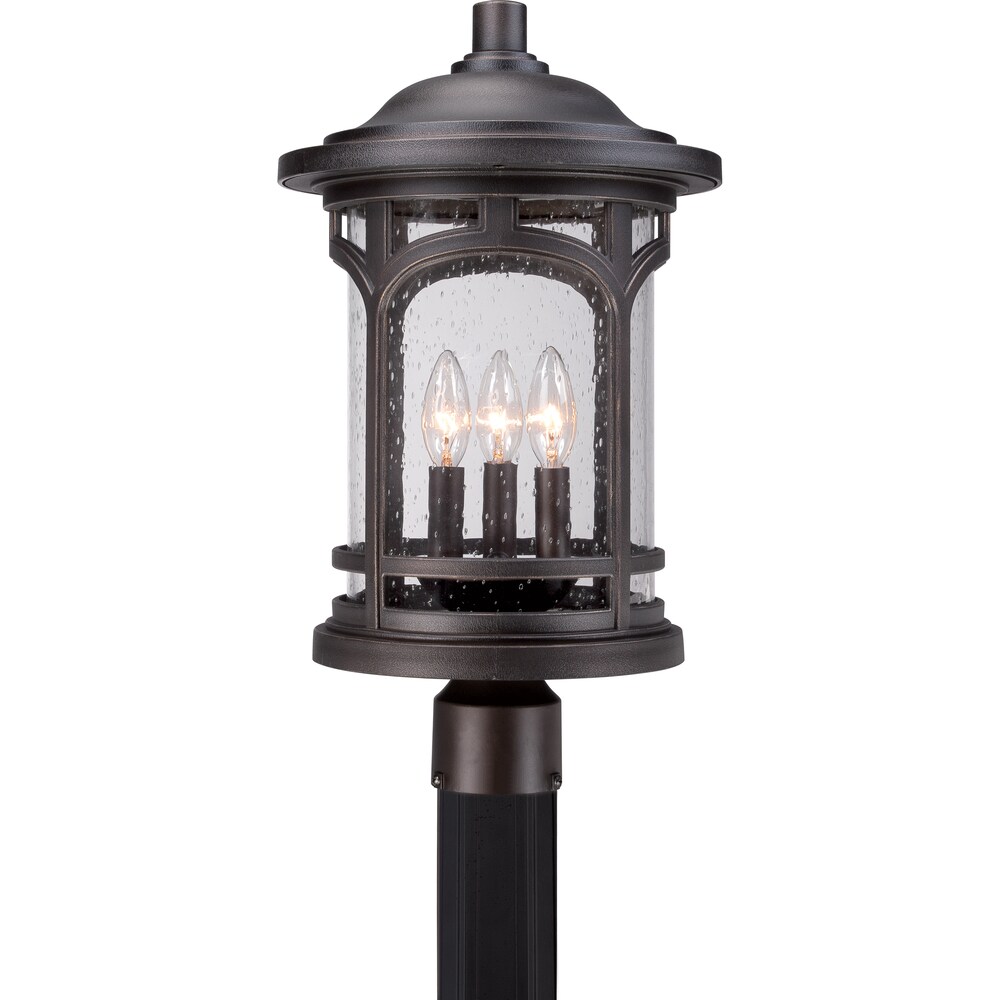 Quoizel Marblehead Palladian Bronze 3 light Large Post Lantern