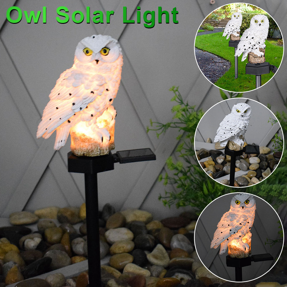 Kqiang Novelty Solar Garden Lights Owl Ornament Animal Bird Outdoor Led Decor Sculpture