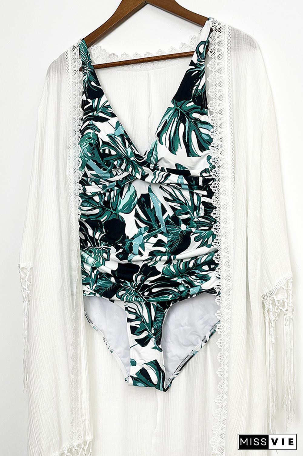 White Hollow Out Tassle Beach Cover Up