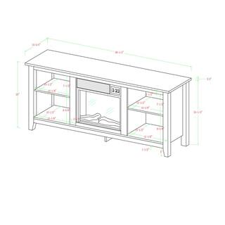 Walker Edison Furniture Company Essential 58 in. Brown TV Stand fits TV up to 60 in. with Adjustable Shelves Electric Fireplace HD58FP18TB