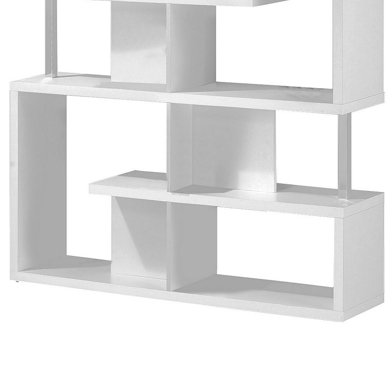 Splendid white bookcase With Chrome Support Beams