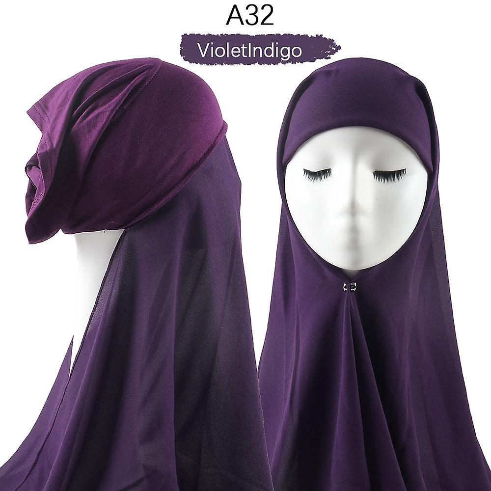 Women Muslim Instant Chiffon Hijab With Cap