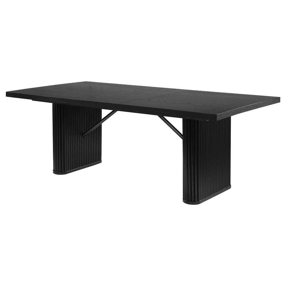 Coaster Furniture Catherine Rectangular Double Pedestal Dining Table Black   83.50'' x 41.75'' x 30.00''