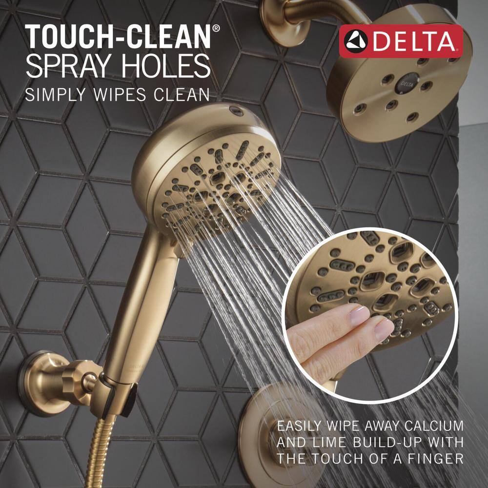 Delta 7-Spray Patterns 4.5 in. Wall Mount Handheld Shower Head 1.75 GPM with Cleaning Spray in Champagne Bronze 59584-CZ-PR-PK