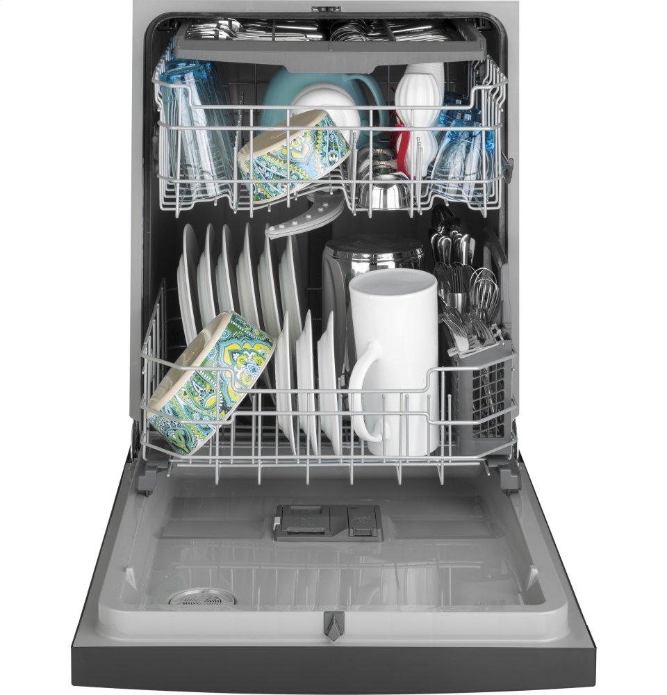 Ge Appliances GDF630PGMBB Ge® Front Control With Plastic Interior Dishwasher With Sanitize Cycle & Dry Boost