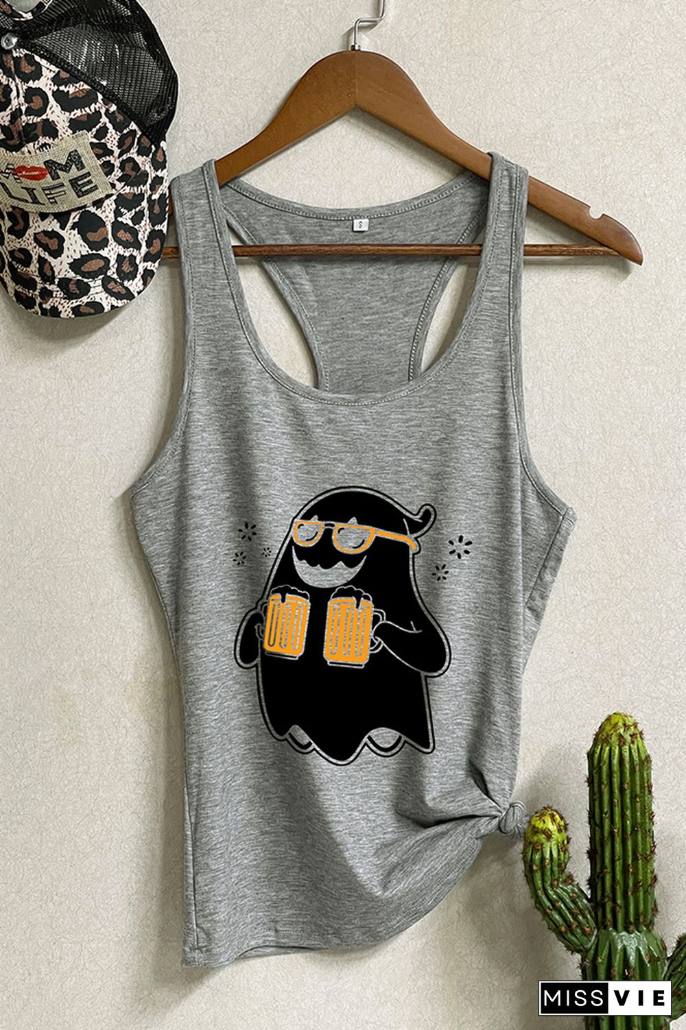 Drinking Ghost Halloween Sleeveless Tank Top Wholesale