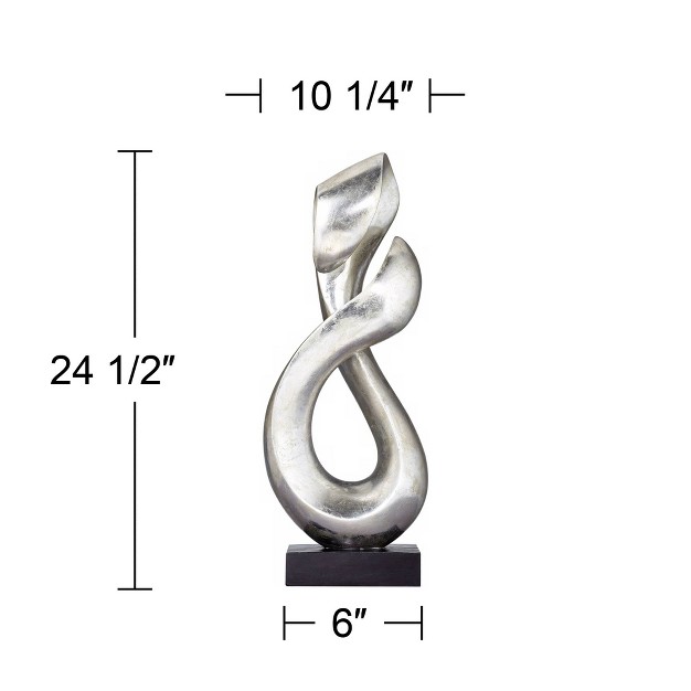 High Silver Finish Modern Sculpture