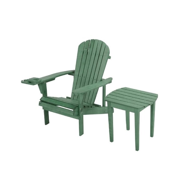 Earth Collection Adirondack Chair with phone and cup holder (1 Chair and 1 End table set)