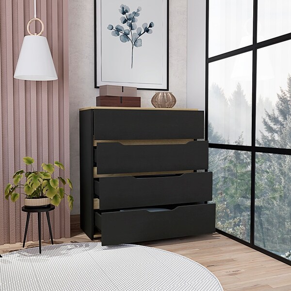 Contemporary Style 4-Drawers Dresser Chests for Bedroom， Superior Top， Modern Storage Dressers Organizer for Living Room - - 37828349