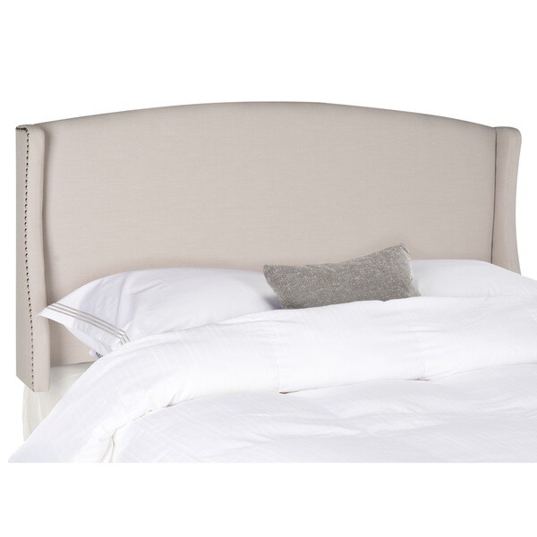 SAFAVIEH Austin Queen-size Taupe Linen-upholstered Wingback Headboard - - 9529846