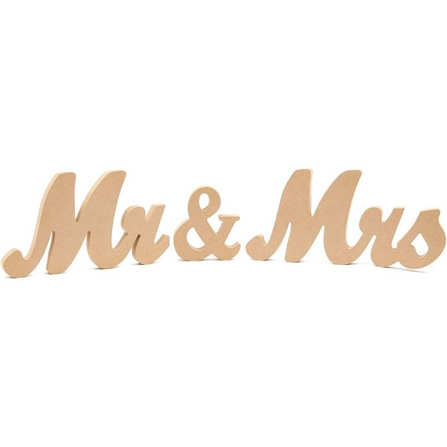 Bright Creations Unfinished Wood 5 9 inch Mr amp Mrs Sign Freestanding Letters For Wedding Table Decor