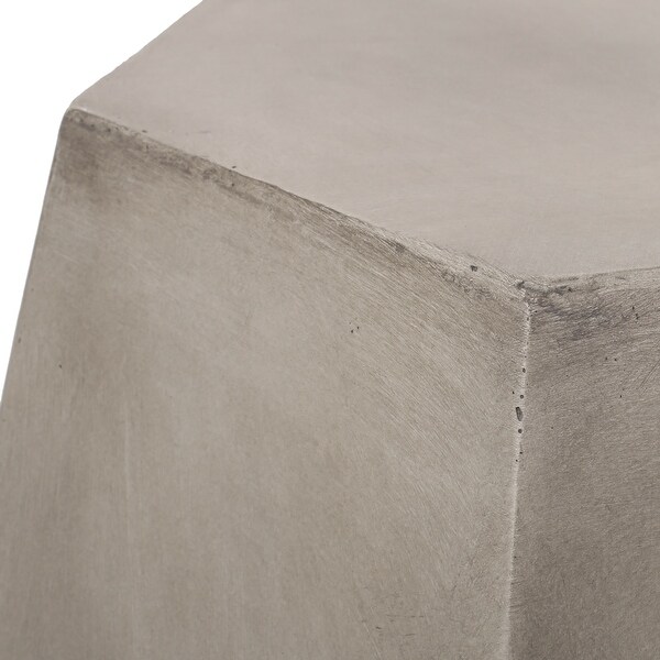 Concrete Accent Table，Hexagon Patio Side Table 20.5