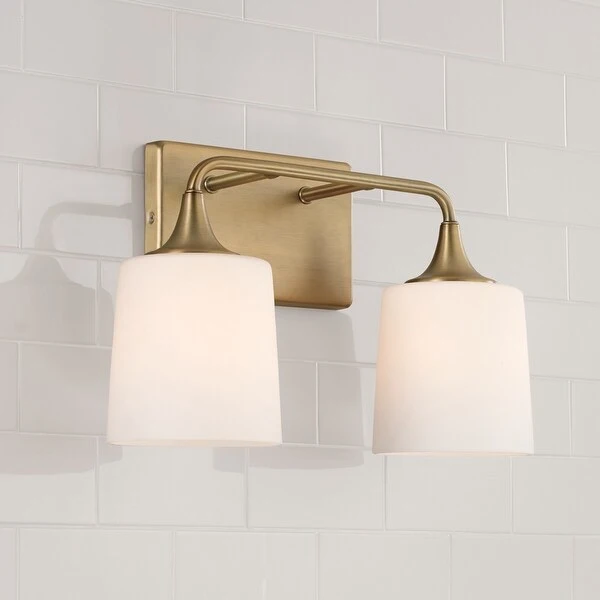 Presley 2-light Bath/ Vanity Fixture w/ Soft White Glass