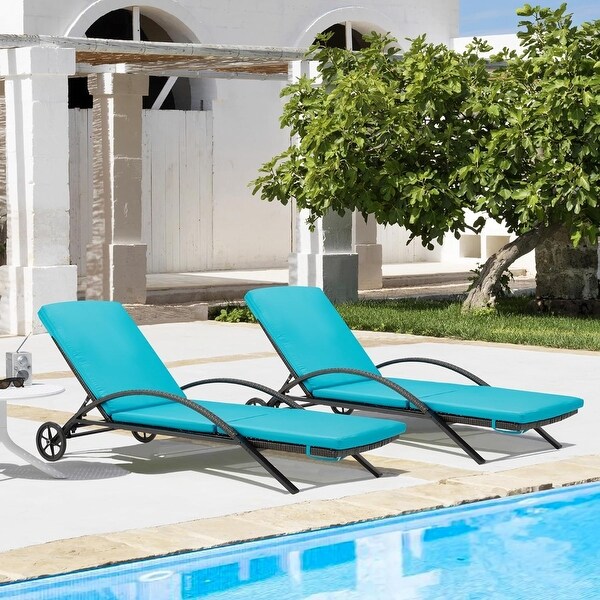 EROMMY Outdoor Patio Lounge Chair，Adjustable Recliner Outdoor Lounge Chairs，Multiple Colors Available