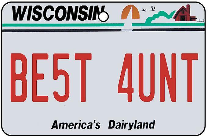 Wisconsin - Best Aunt License Plate Car Air Freshener