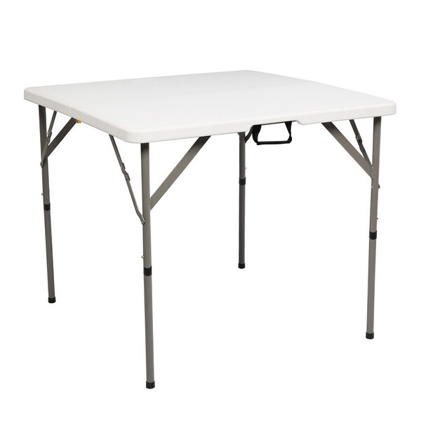 Outdoor 34 in.D x 29 in.H Portable Plastic Camping Table，White