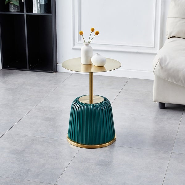 Round Side Table with Luxury Gold Top