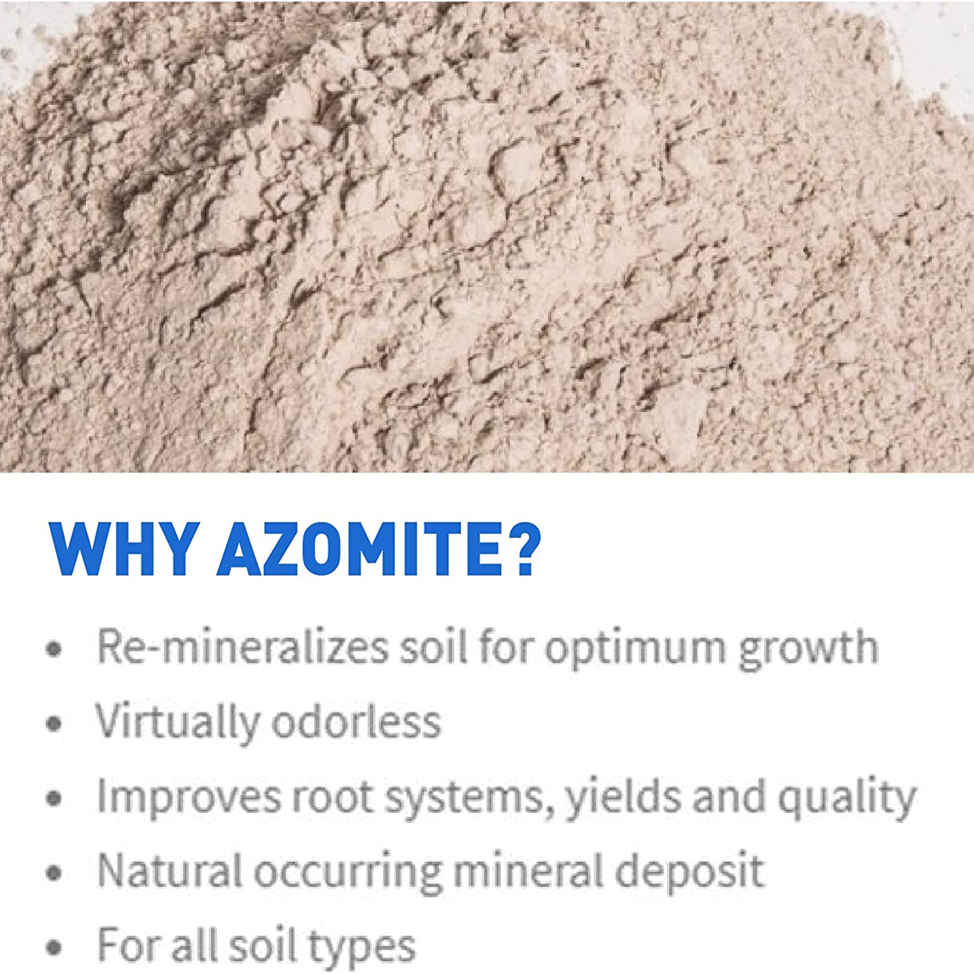 Azomite 44 lbs Micronized Organic Trace Mineral Soil Additive Fertilizer Powder