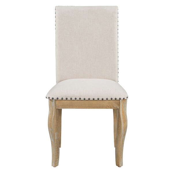 Set of 4 Dining chairs Wood with Nailhead