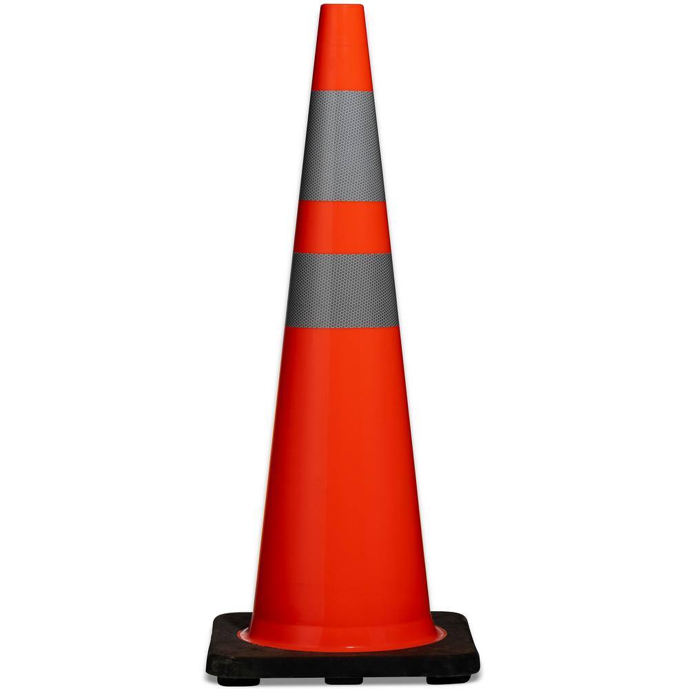 BOEN 36 in. Orange PVC Reflective Traffic Safety Cone TC-36R