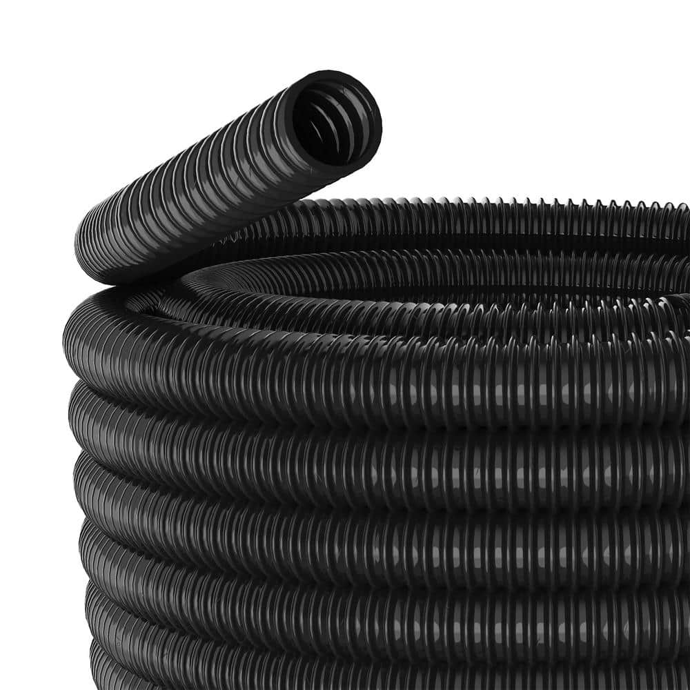 Alpine Corporation 1-1/2 in. I.D. x 100 ft. Multi-Use Pond Black Kink Free, Corrugated, Non-Kink Flexible PVC Tubing KFH112