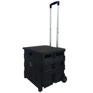 Elama Heavy Duty Plastic Carry All Easy Folding Cart with Lid 985102827M