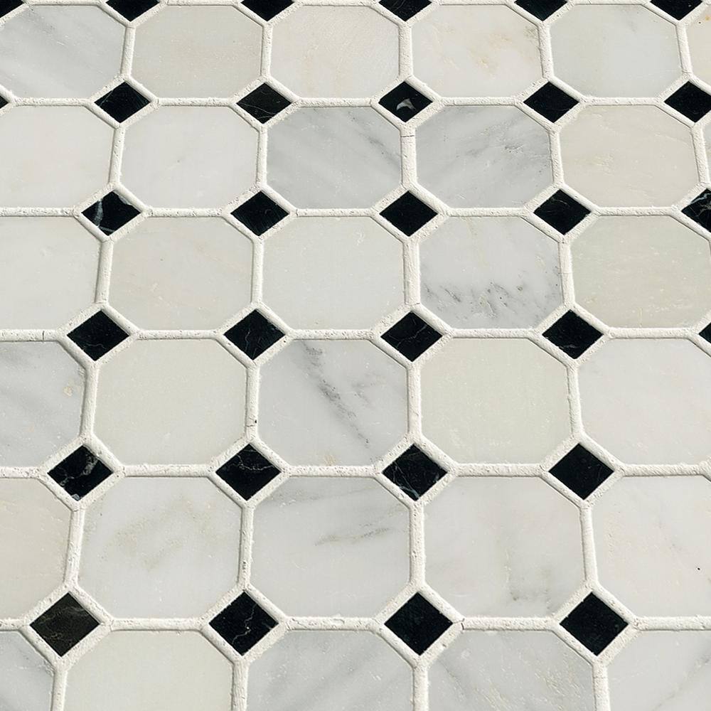 MSI Greecian White 12 in. x 12 in. Polished Marble Floor and Wall Mosaic Tile (1 sq. ft.Each) TW1-SH-GWO