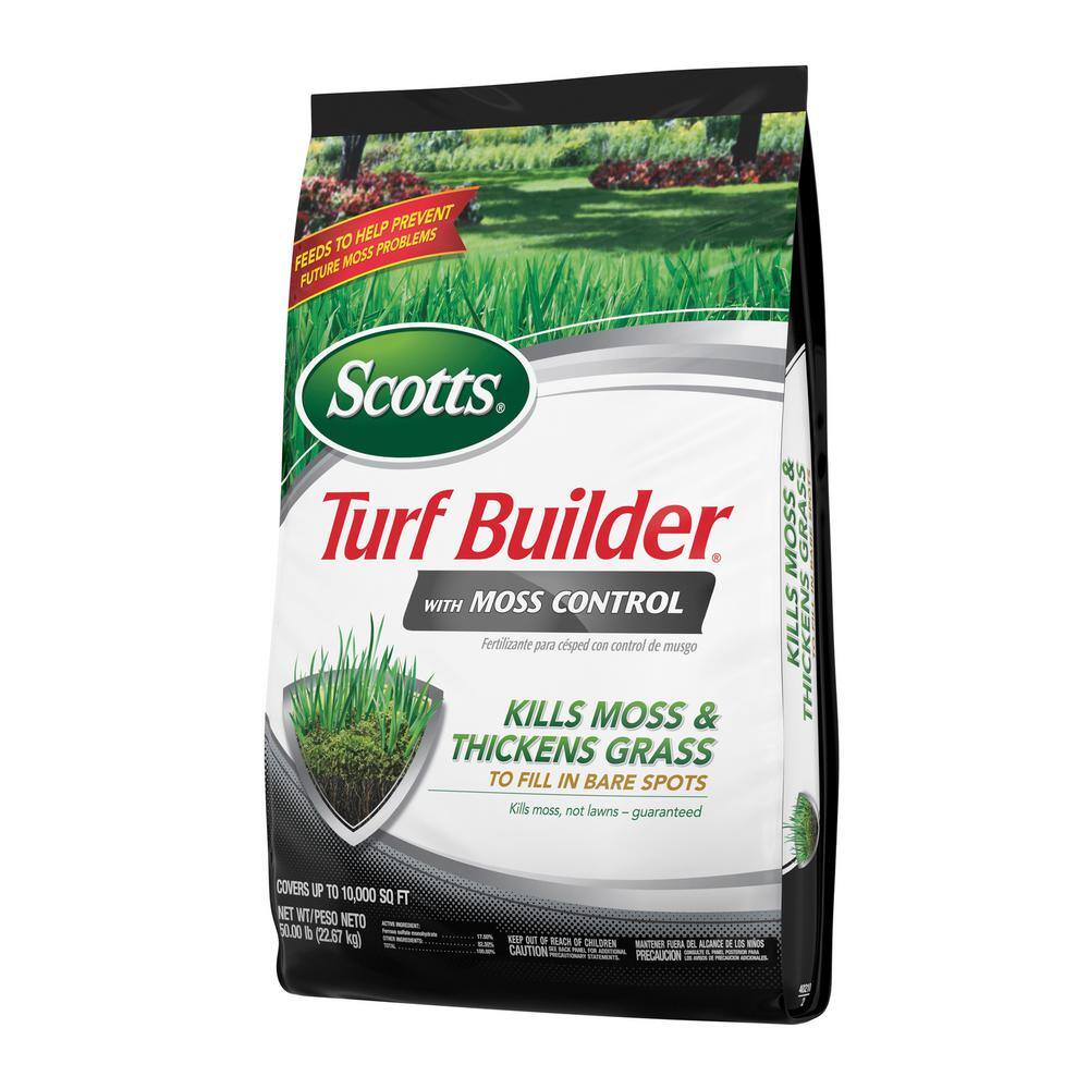 Scotts Turf Builder 50 lbs. Covers Up to 10000 sq. ft. Moss Killer Plus Lawn Fertilizer 40210