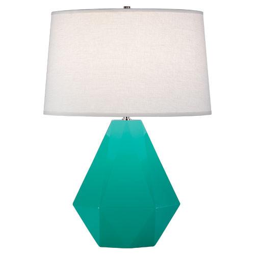 Delta Table Lamp (Multiple Colors) with Oyster Linen Shade