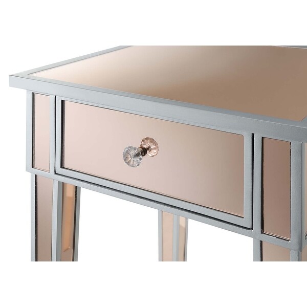 Silver Orchid Talmadge Mirrored 1 Drawer End Table