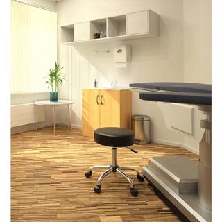 BOSS Office Products WorkPro BlackChrome Antimicrobial Vinyl Medical Stool B240-BK