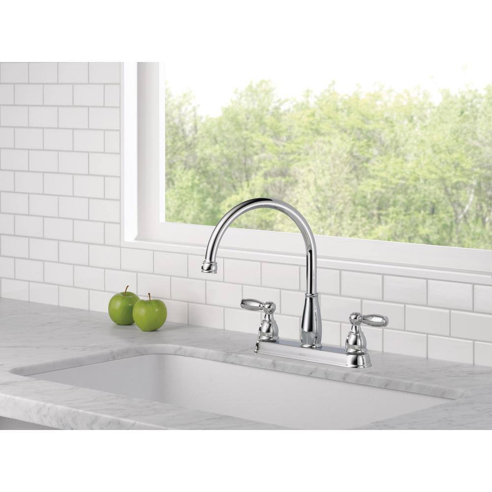 Delta Foundations 2-Handle Standard Kitchen Faucet in Chrome 21987LF