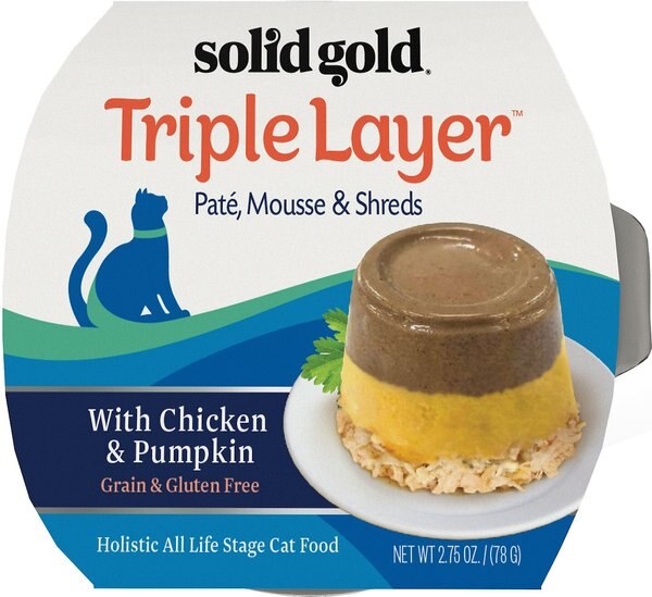 Solid Gold Triple Layer Mousse and Shreds with Real Chicken and Pumpkin Wet Cat Food