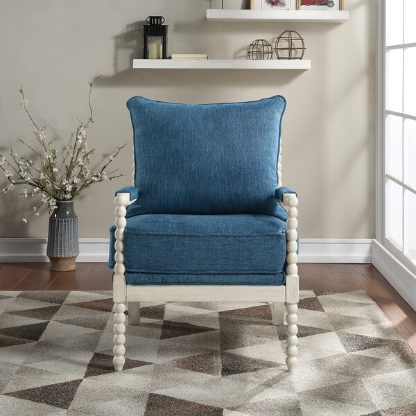 Kaylee Spindle Chair in Fabric with White Frame