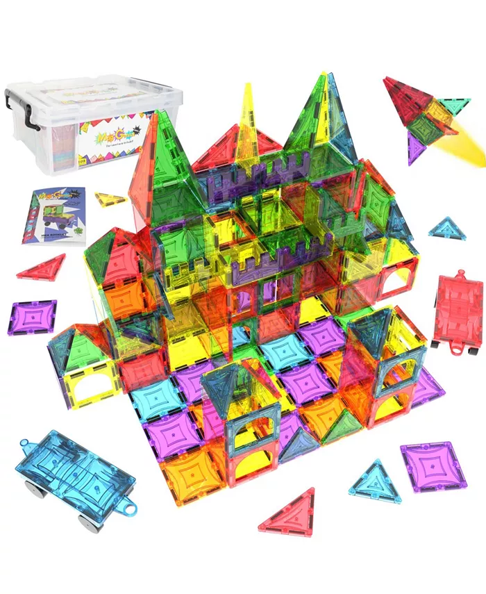 Mag-Genius 108 Piece Magnetic Building Blocks With Two Bonus Pieces