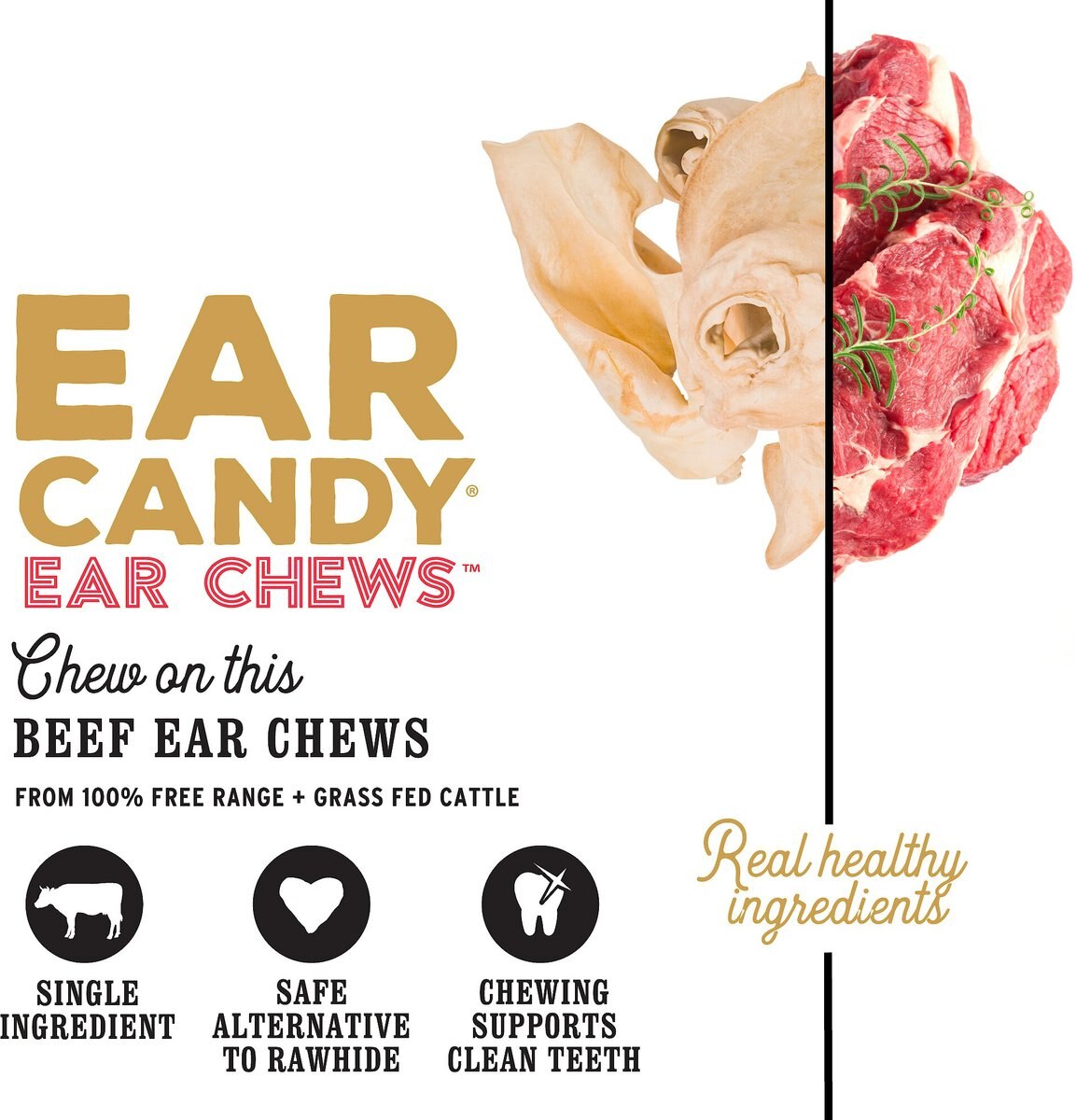 I and Love and You Ear Candy Beef Ear Dog Chews