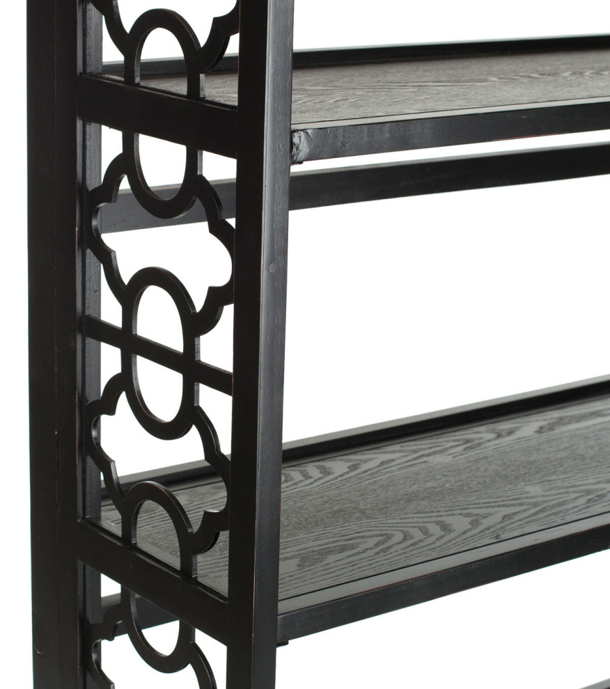 Robin 5 Tier Tall Bookcase Black   Transitional   Bookcases   by Peachtree Fine Furniture  Houzz