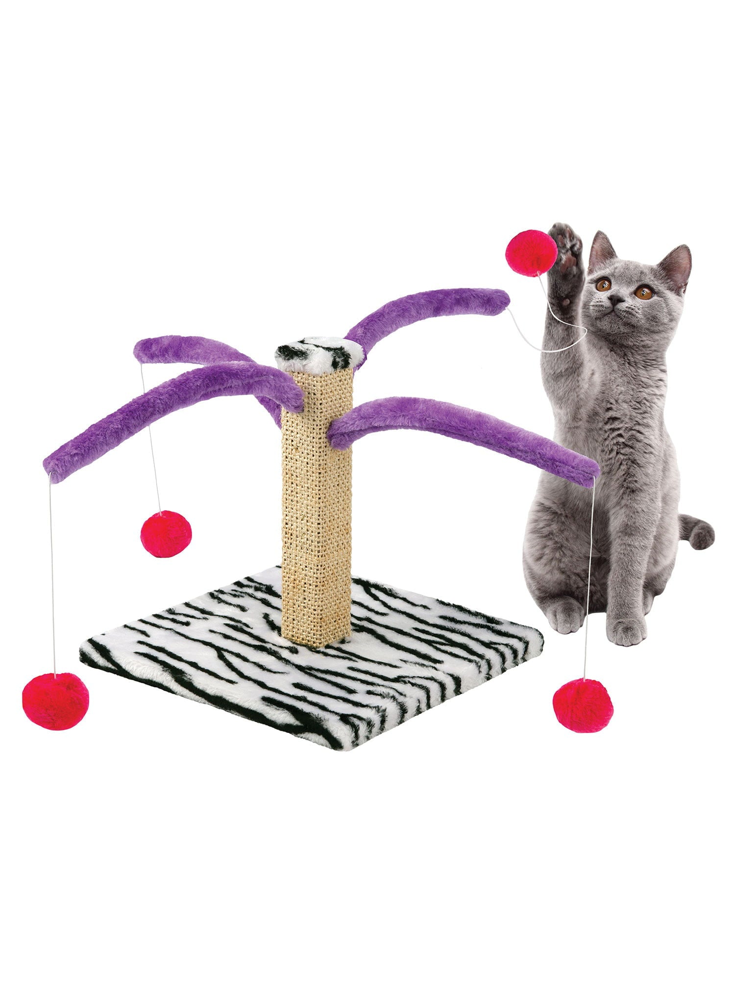 Cute Cat Tree Toy - Cat Scratching Post, Cat Stand, Jute Scratch Pad