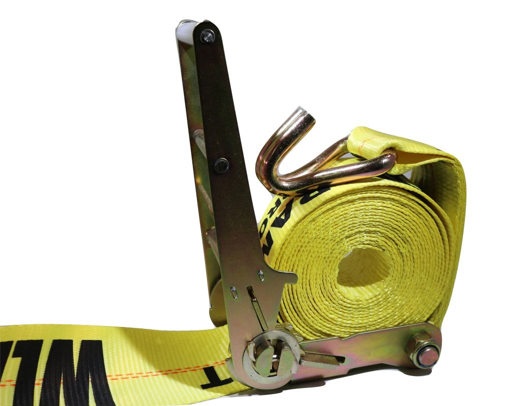 4" x 30 ft. Heavy Duty Flatbed Ratchet Strap w/ Wire Hooks