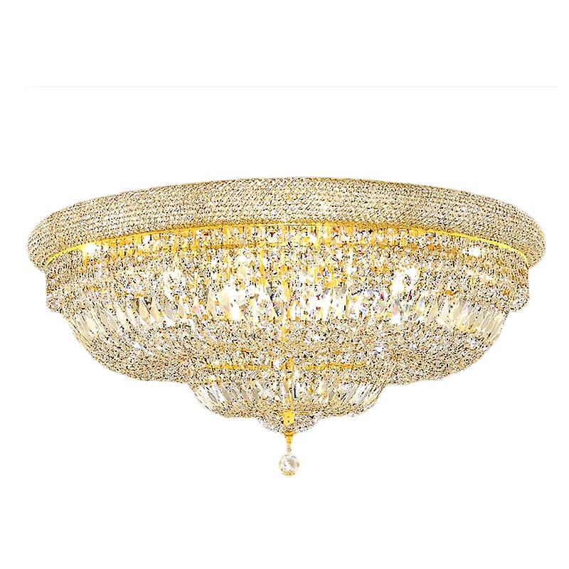 Phube Empire Gold Crystal Ceiling Light Luxury K9 Crystal Ceiling Lamp Hall Indoor Round Lighting