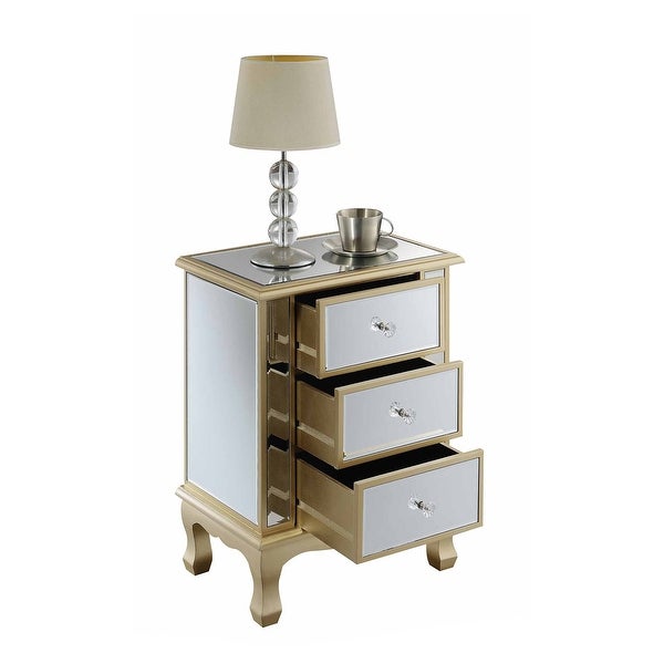 Silver Orchid Talmadge 3-Drawer Mirrored End Table