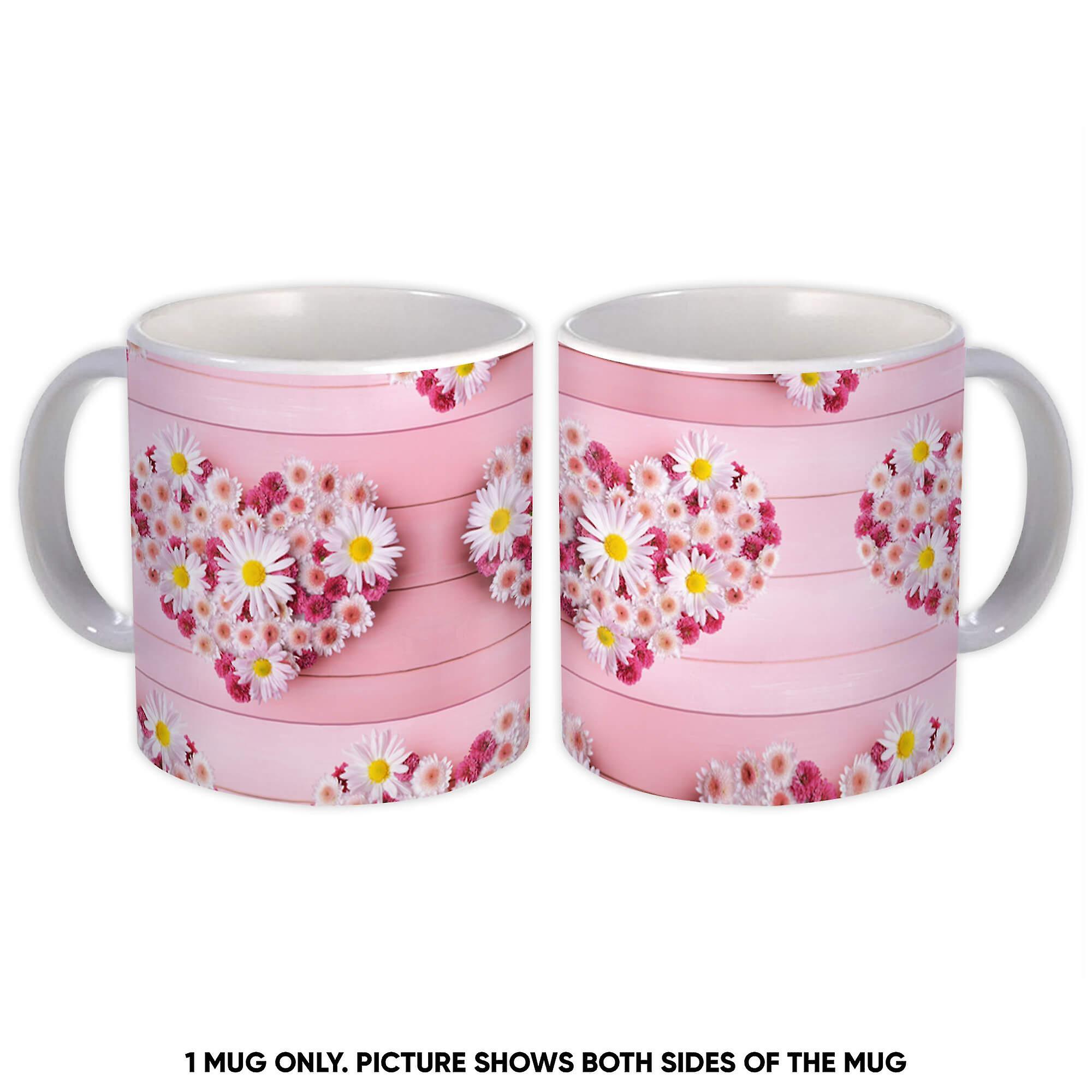 Gift Mug: Heart Of Daisies Flower