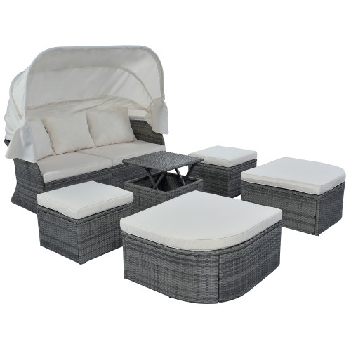 U_Style Outdoor Patio Furniture Set Daybed Sunbed ...