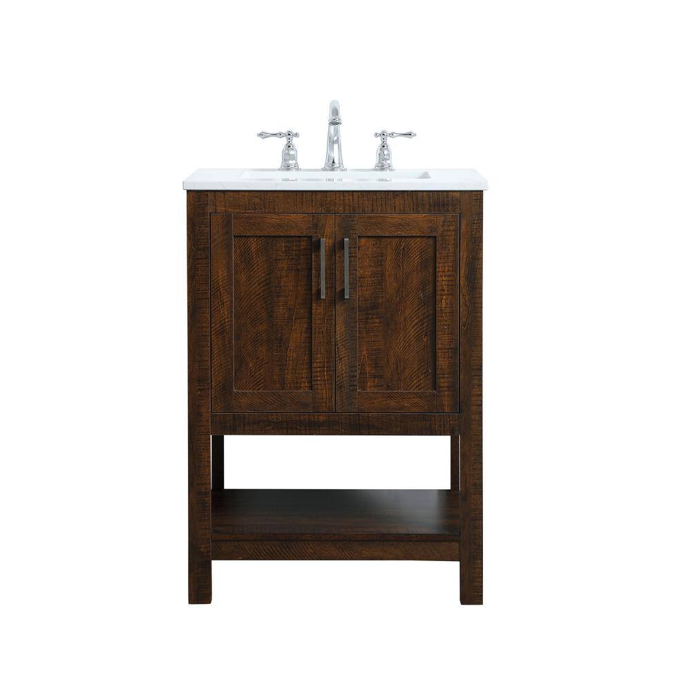 Timeless Home 24 in. W x 19 in. D x 34 in. H Single Bathroom Vanity in Espresso with Calacatta Quartz TH32024EX