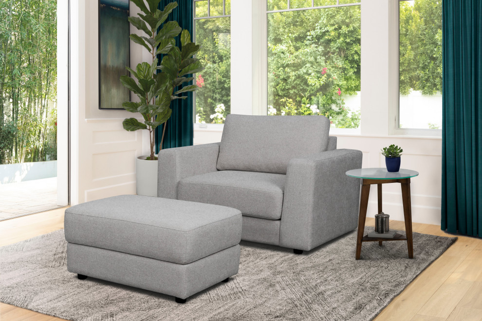 Elizabeth Stain Resistant Fabric Oversized Armchair and Ottoman Set   Transitional   Armchairs And Accent Chairs   by Abbyson Living  Houzz